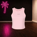 ThiccBoi Micro-rib Crop Pink Racerback Tank