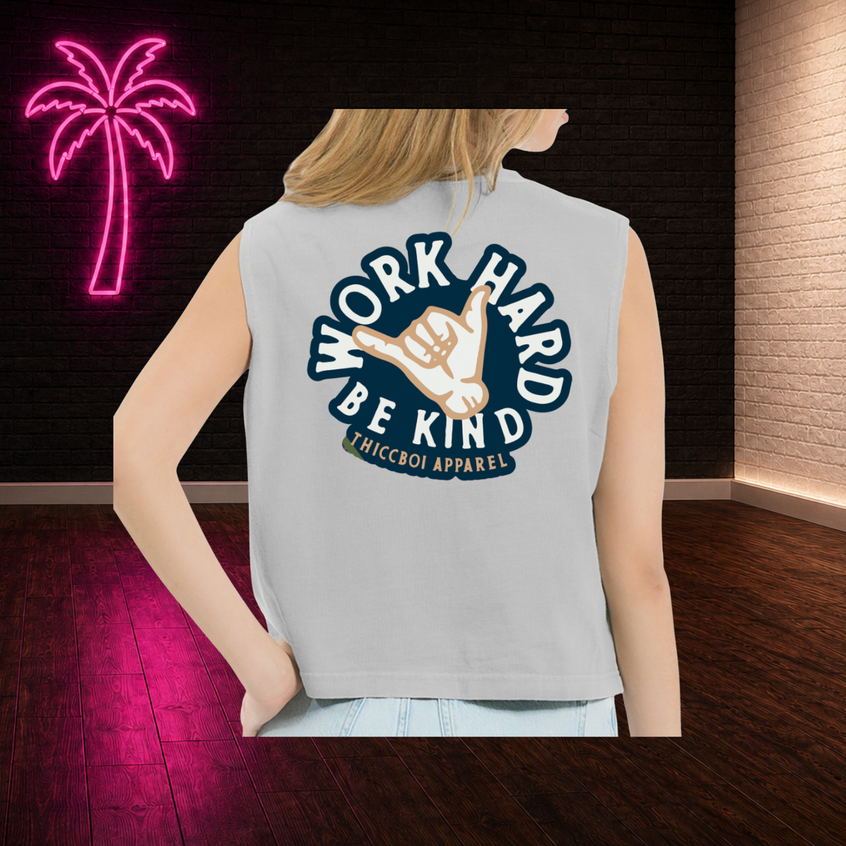 Vibes Stonewash ThiccBoi Muscle Tee